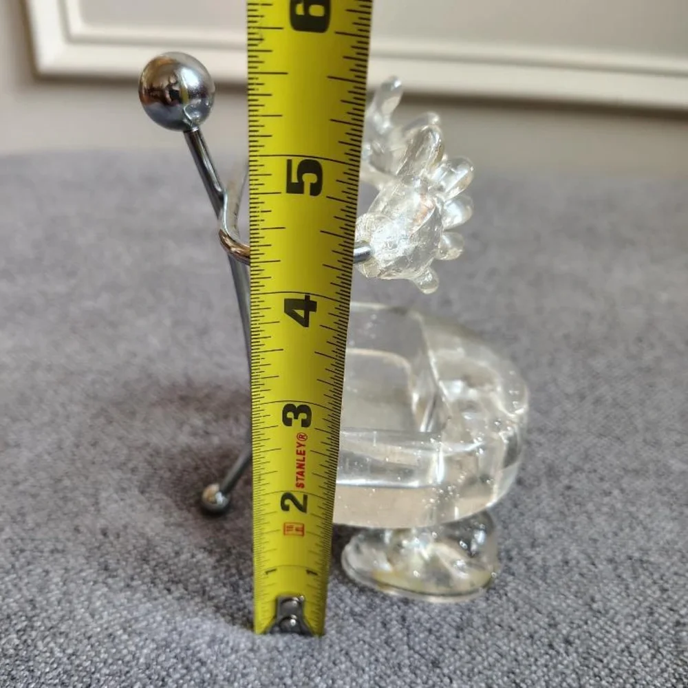 Vtg Lucite MCM Ring Jewelry Holder Hand Feet Glitter Chrome Stand Funky 70s